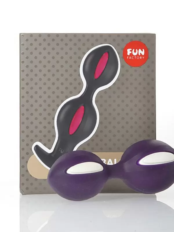Анальные шарики Fun Factory B BALLS, со смещенным центром тяжести, 12,5 см, черный с красным