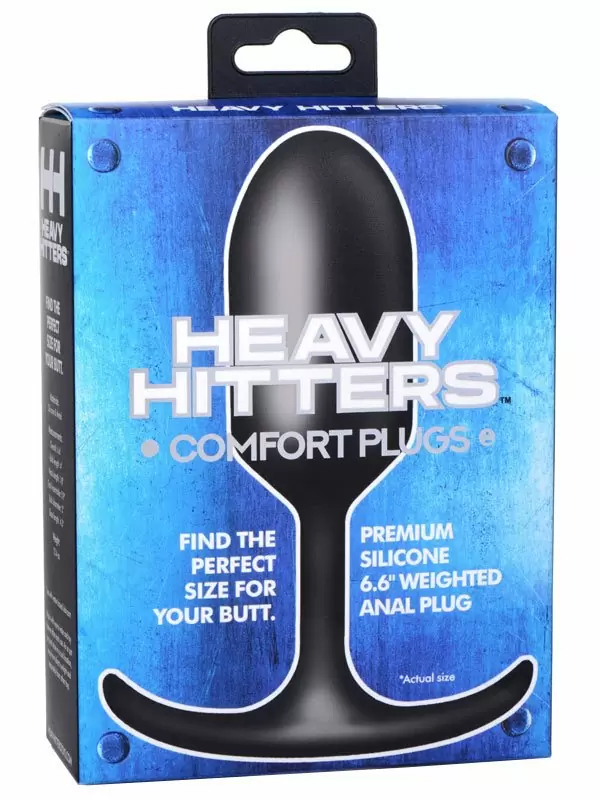Крупная анальная пробка Heavy Hitters с утяжелением, 16,8 см, размер XL, черный