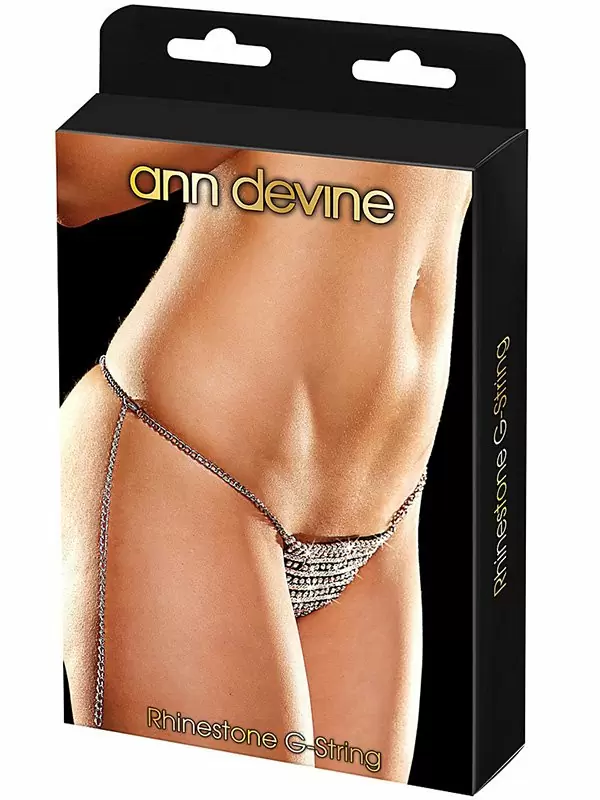 Трусики-стринги Ann Devine - Rhinestone G-String из кристаллов – серебристый