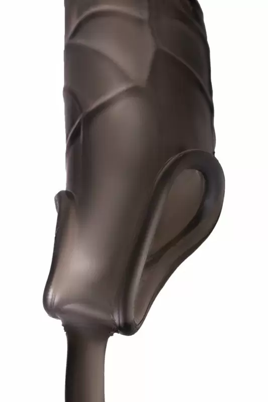 Увеличивающая насадка на пенис TOYFA XLover с дополнительным стимулятором – серый