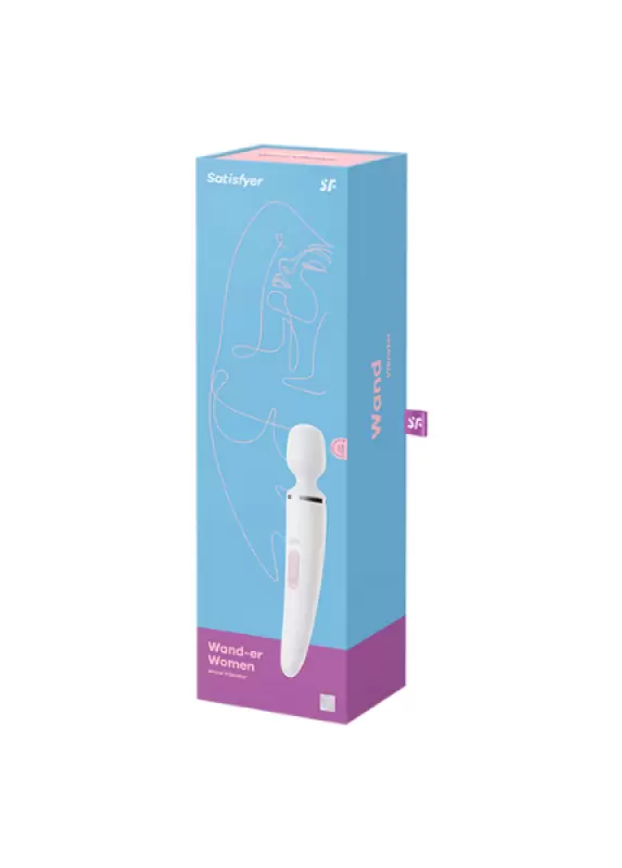 Вибратор Satisfyer Wand-er Woman (белый): 34 см, 50 режимов вибрации, АБС/силикон