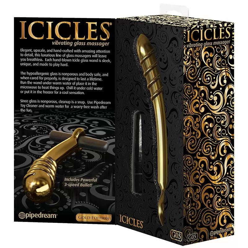 Стимулятор Icicles Gold Edition G05 с вибрацией – золотой