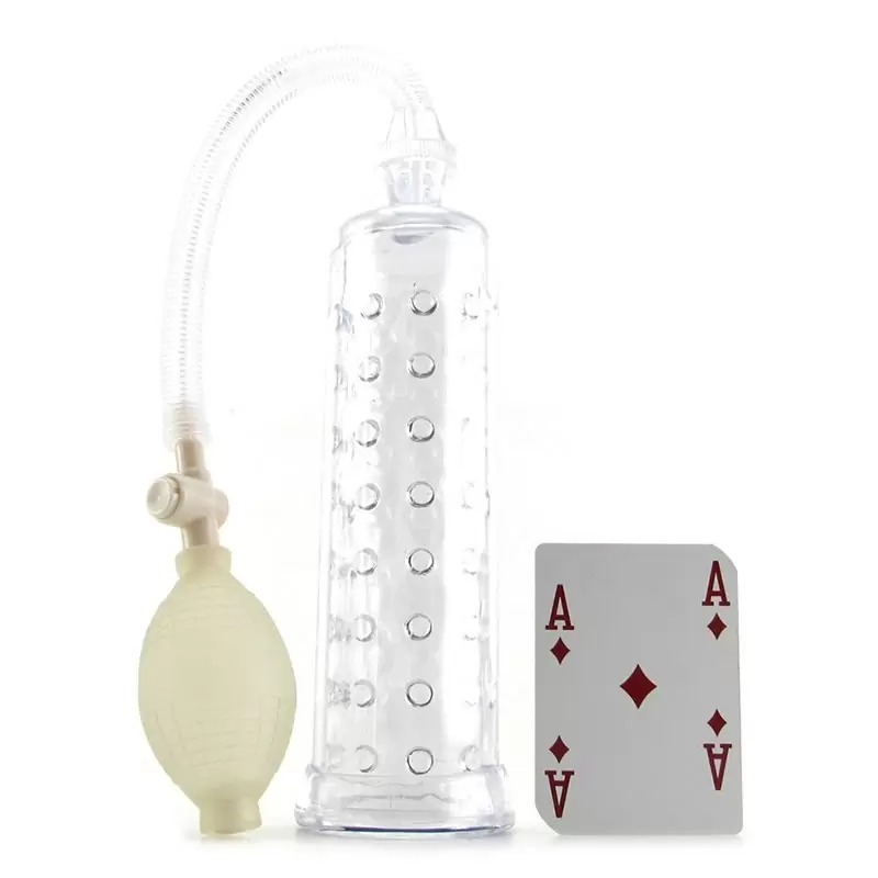 Мужская эрекционная помпа So Pumped с текстурированной вставкой – прозрачный