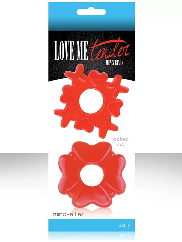 Два эрекционных кольца Love Me Tender - Red