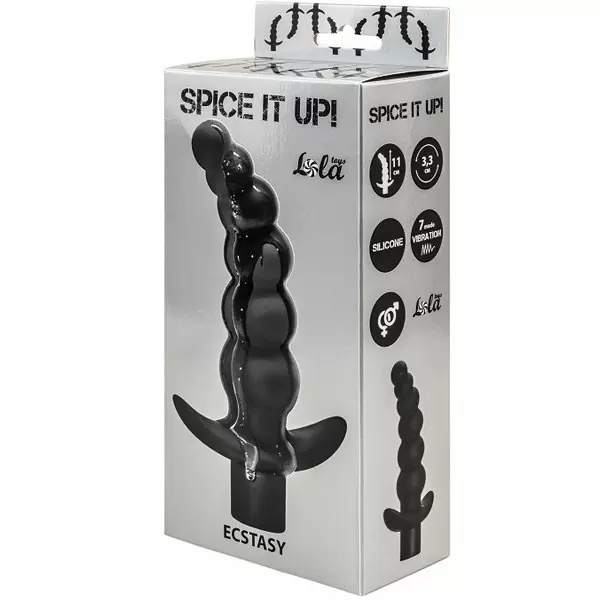 Анальная пробка с вибрацией Spice it up Ecstasy Black 8009-01Lola