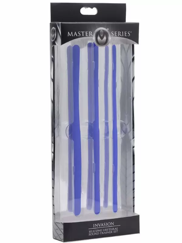 Набор силиконовых уретральных расширителей Invasion, 3 размера, силикон, синий