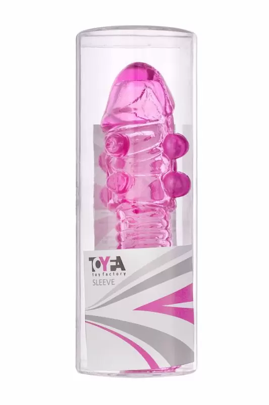 Рельефная насадка на пенис TOYFA Sleeve - розовый