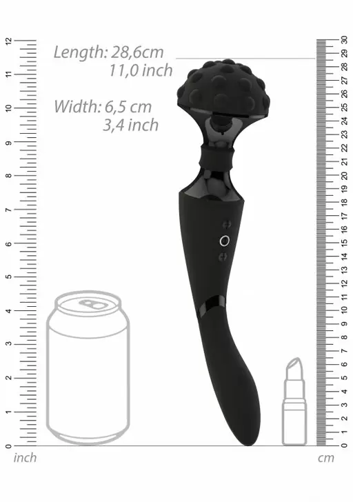 Двухсторонний вибратор Shiatsu. 27 см, 10 функций вибрации, 100 комбинаций работы, водонепроницаемый