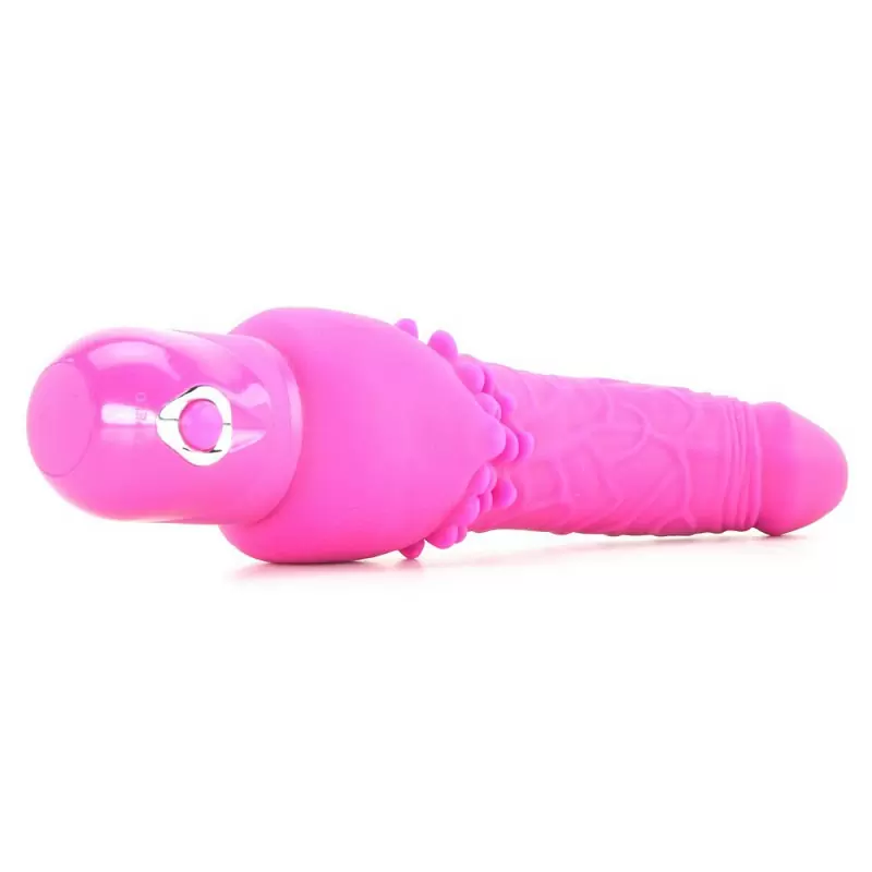 Гибкий вибро-фаллос с щеточкой Bendie Power Stud Cliteriffic – розовый