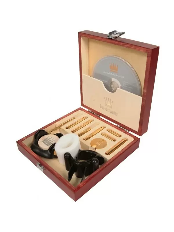 Премиум набор для увеличения полового члена Jes-Extender Gold с золотым напылением – золотой с черным