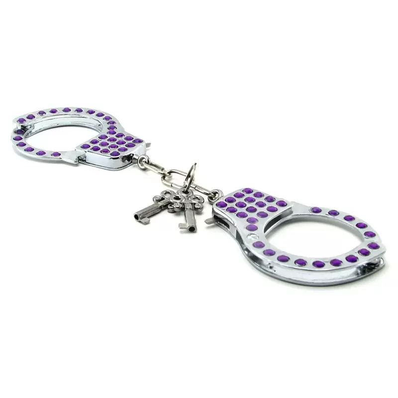 Наручники Fancy Cuffs металлические с фиолетовыми вставками