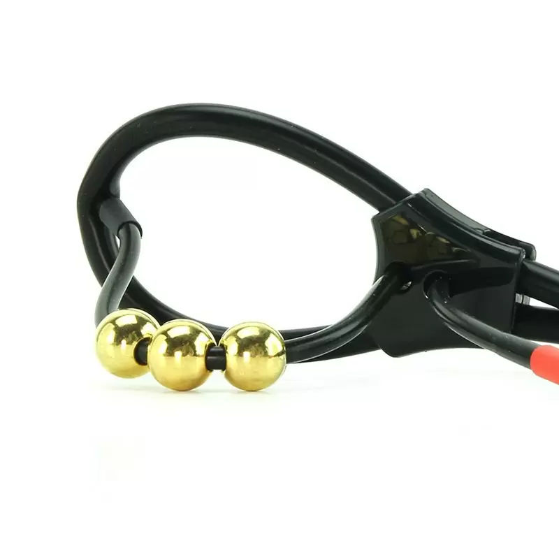 Электросбруя для головки пениса Pearly Pete с тремя шариками-электродами – черный