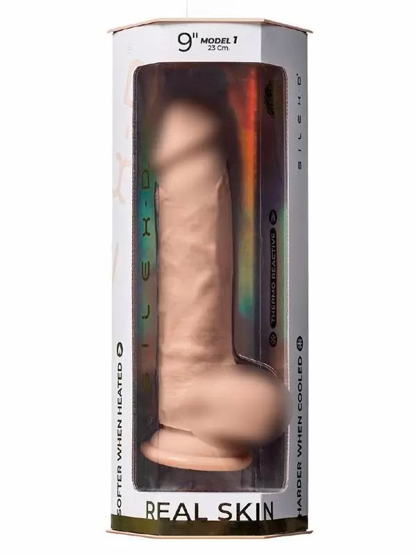 Реалистичный фаллоимитатор SILEXD Model 1 Real Skin, с мошонкой, 23 см, силикон, телесный