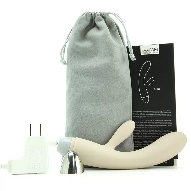 Вибратор Lorna работает от прикосновений, интеллектуальный – бежевый