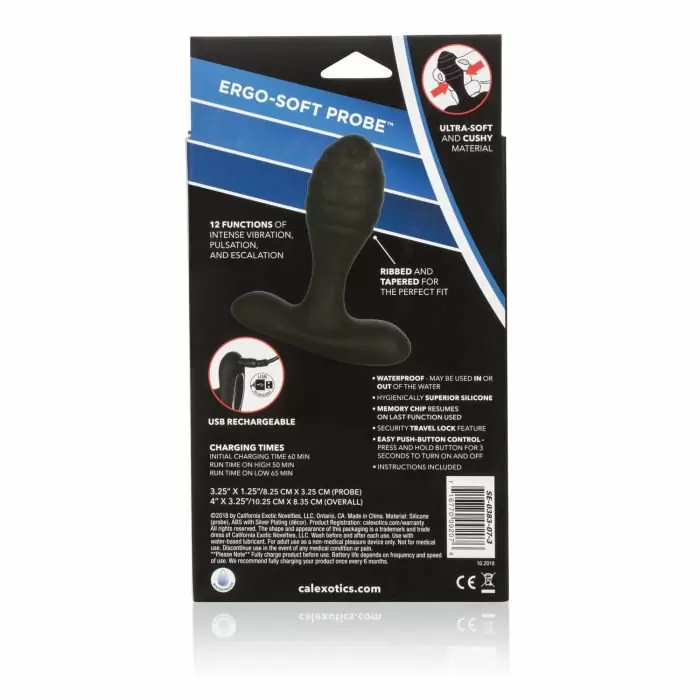 Анальный стимулятор Eclipse Ultra-Soft Probe с функцией памяти - черный