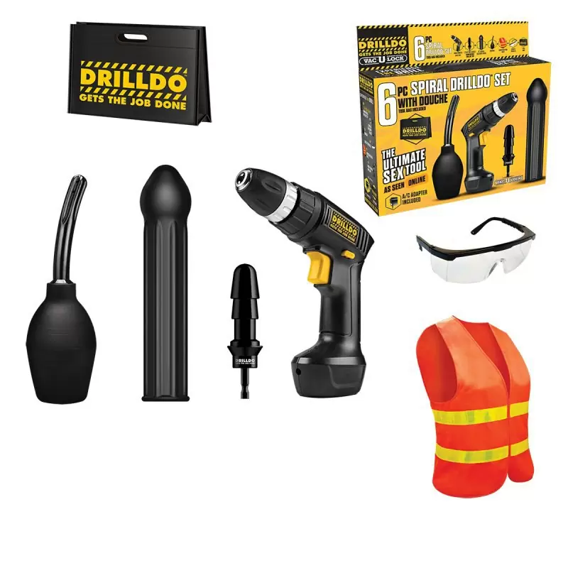 Секс-набор Drilldo Spiral c ребристой насадкой - 7 предметов
