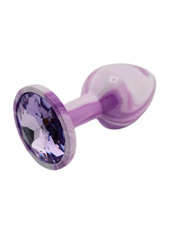 Анальная пробка Kanikule, с ограничителем в форме кристалла, размер S, фиолетовая