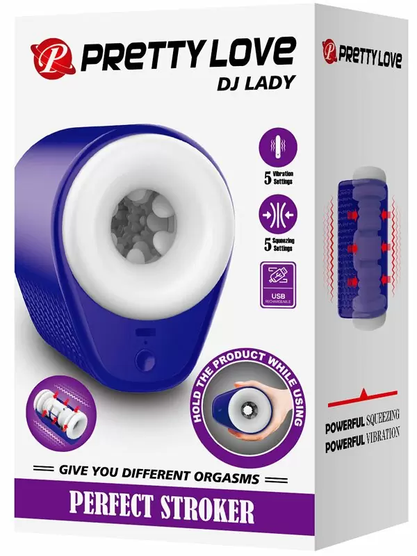 Автоматический вибромастурбатор Baile DJ Lady, с функцией толчков, 13 см, ТПР