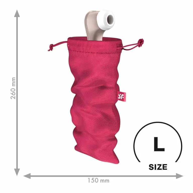 Стильный розовый мешочек Satisfyer для хранения секс-игрушек, размер L