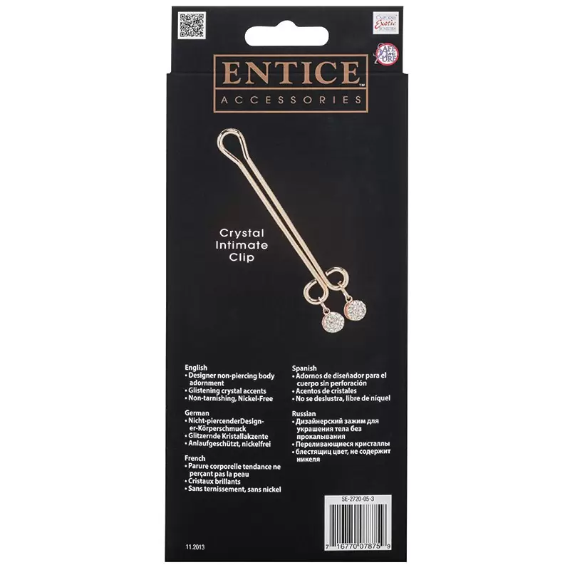 Зажим для половых губ Entice Crystal Intimate Clip с кристаллом