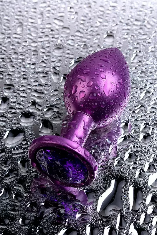 Легкая металлическая анальная пробка TOYFA Metal с кристаллом - в ассортименте