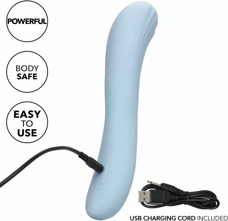 Изогнутый вибратор AZURE COLLECTION - CONTOURED G, 22,8 см, силикон, голубой