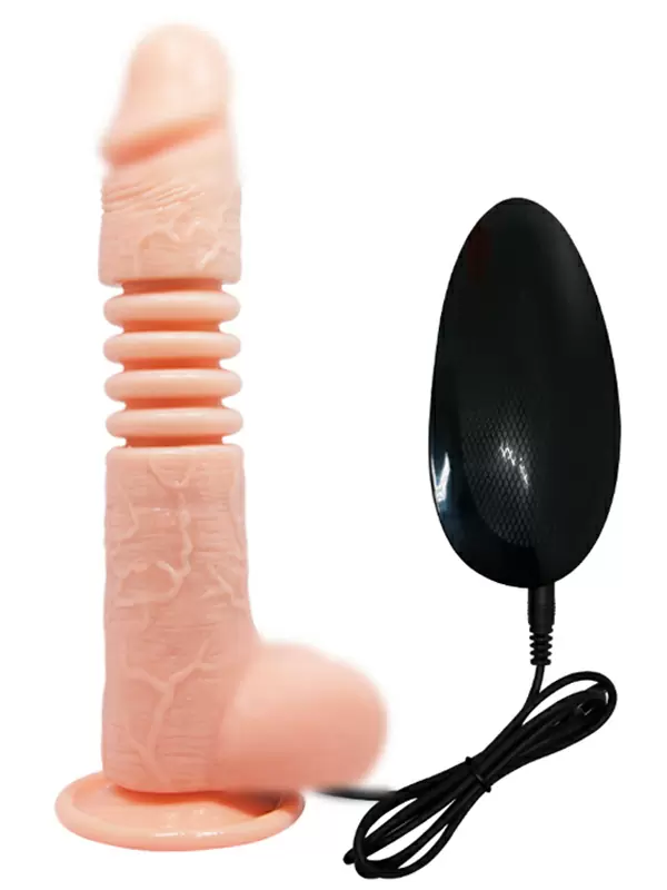Реалистичный фаллоимитатор Baile, 22 см, с вращением, с поступательными движениями, с проводным пультом, телесный