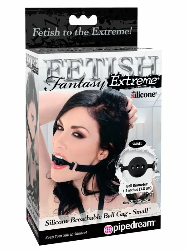 Кляп с отверстиями для дыхания Silicone Breathable Ball Gag, диаметр 3,8 см, силикон, черный