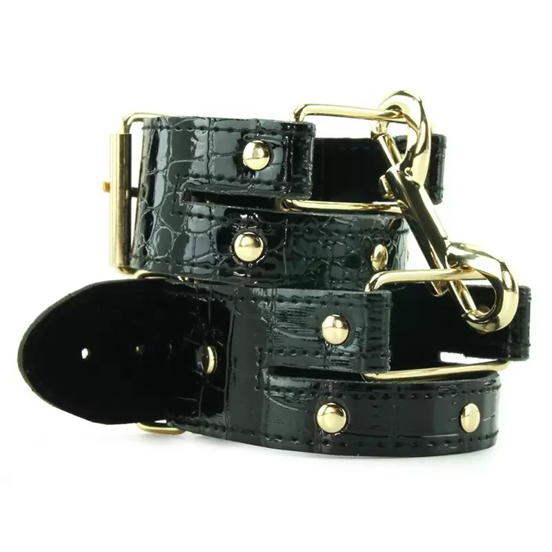 Наручники Fetish Fantasy Gold черные с золотом