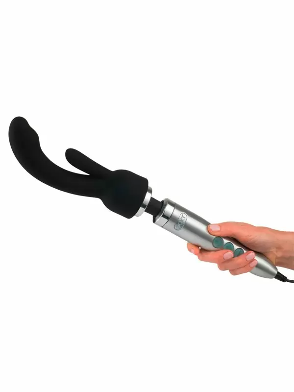 Насадка-кролик Nexus, для массажеров Doxy, 20 см, силикон, черный  