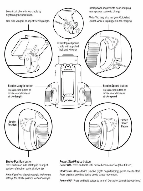 Автоматическое устройство для мастурбации Fleshlight Quickshot Launch V2, 4 скорости, до 250 толчков в мин.