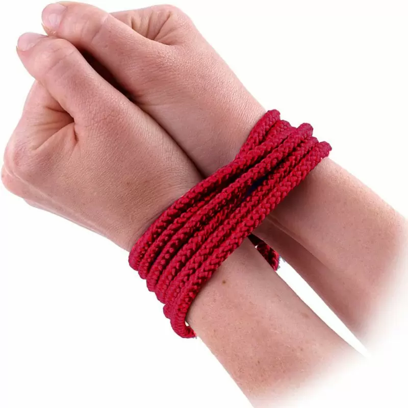 Хлопковая веревка для связывания Bondage Rope – красный, 3 м