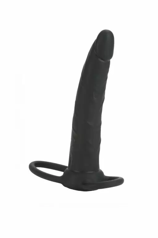 Реалистичный страпон для двойного проникновения California Exotic Novelties Silicone Double Rider, 14 см, силикон, черный