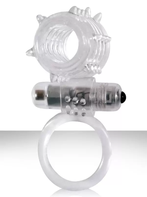 Эрекционное вибро-кольцо с петлей для мошонки Guardian - Clear