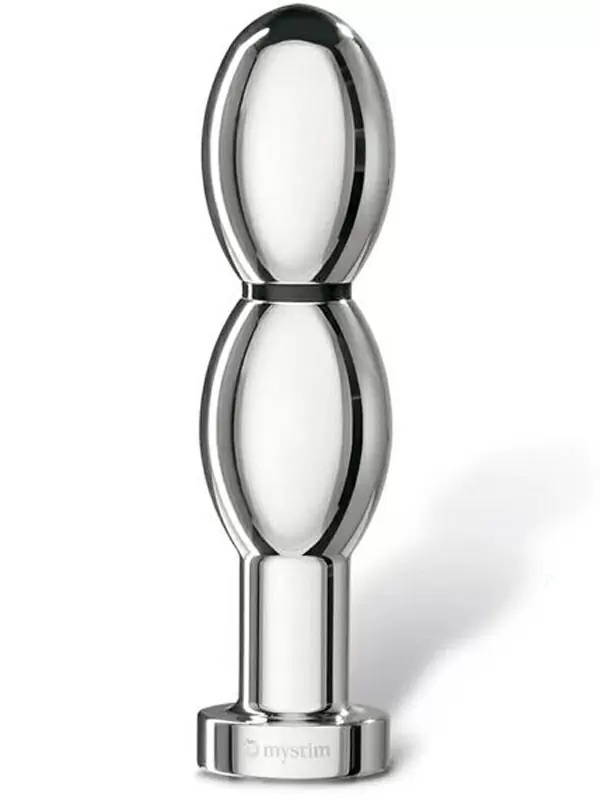 Анальный стимулятор Mystim Othello Ovaldildo для подключения к источнику электроимпульсов, 14 см, серебристый