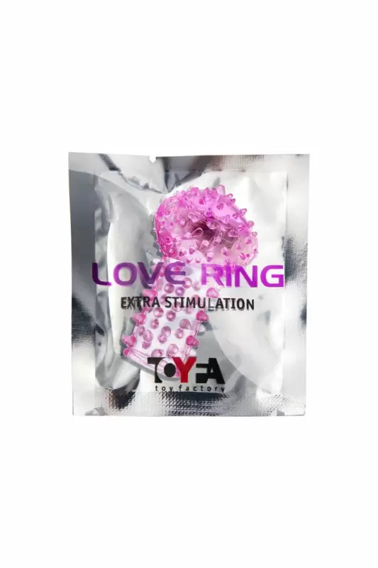 Рельефная насадка на палец TOYFA с вибрацией - розовый