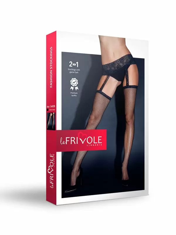 Чулки с черным кружевным поясом (Sense)