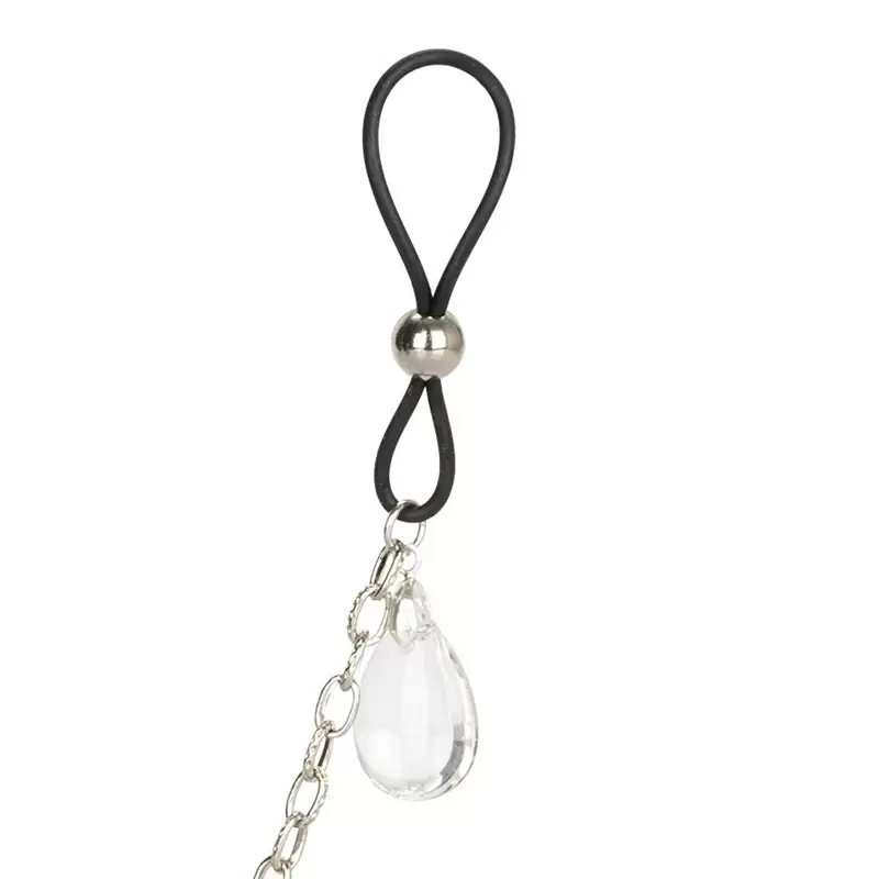 Зажимы на соски Chain Jewelry - Crystal на цепочке с подвесками – прозрачный