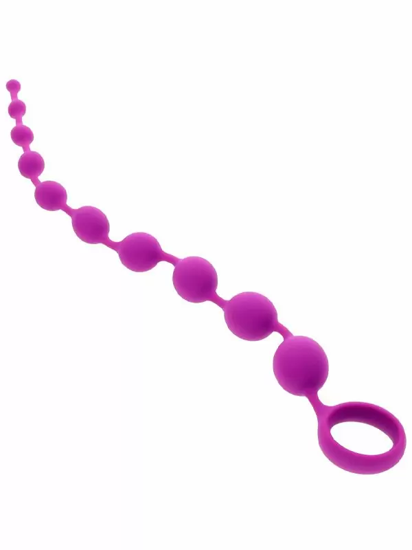 Элегантная анальная цепочка Evolved Beaded Adventure, 10 бусин, 30 см, силикон