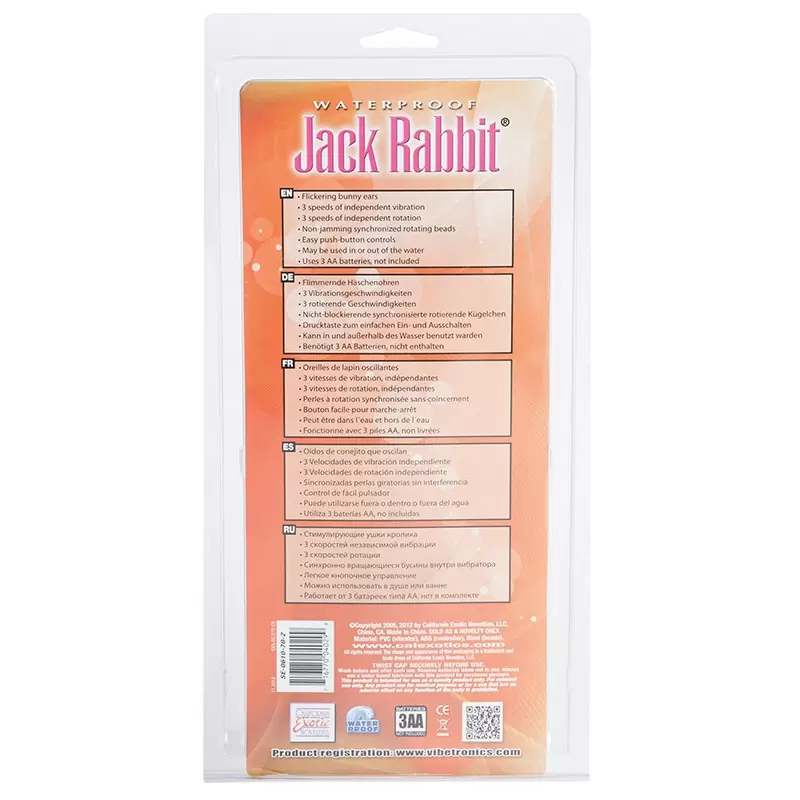 Вибромассажер Waterproof Jack Rabbit Vibes – розовый
