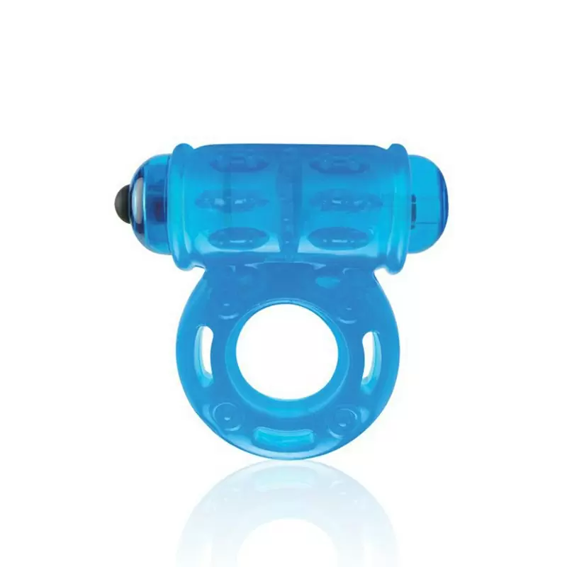 Мощное виброкольцо со стимуляцией клитора Buzzin Cuzzin – голубой