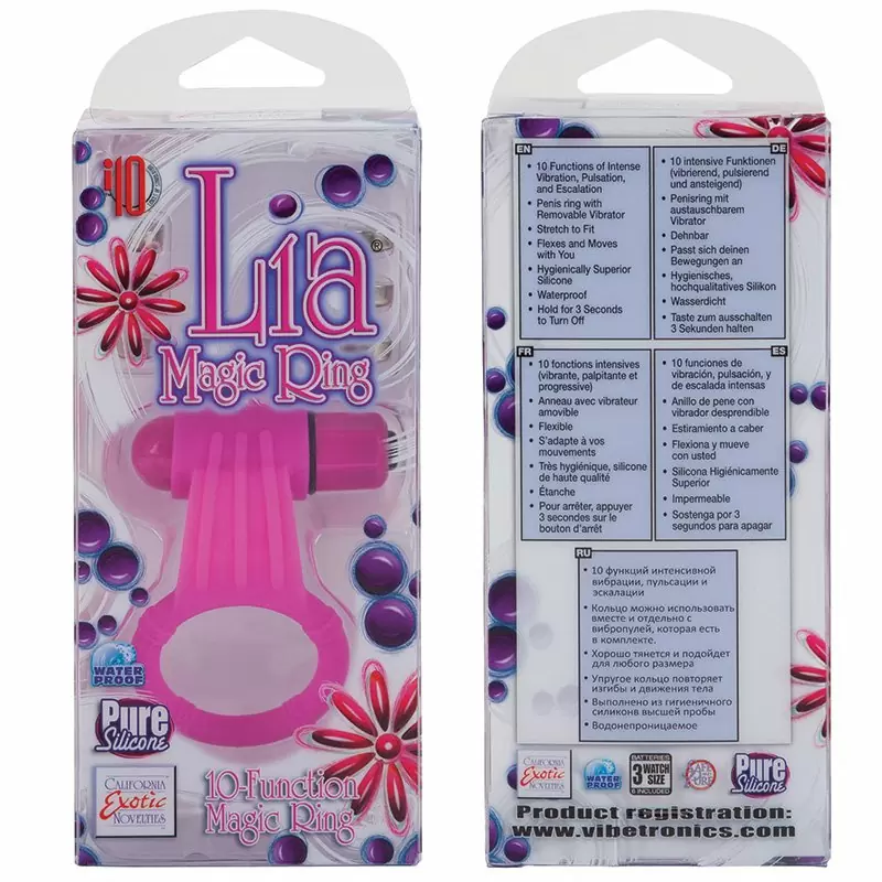 Эрекционное кольцо Lia Magic Rings с двумя положениями – розовый