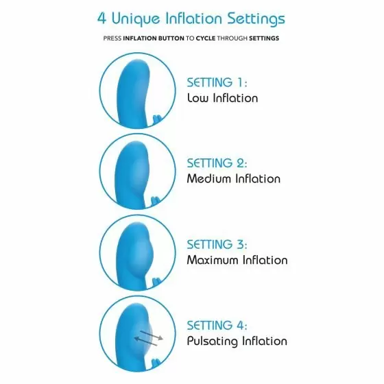 Изогнутый вибратор-кролик INSATIABLE G INFLAT G-BUNNY, 10.75 см, 11 режимов, силикон, голубой