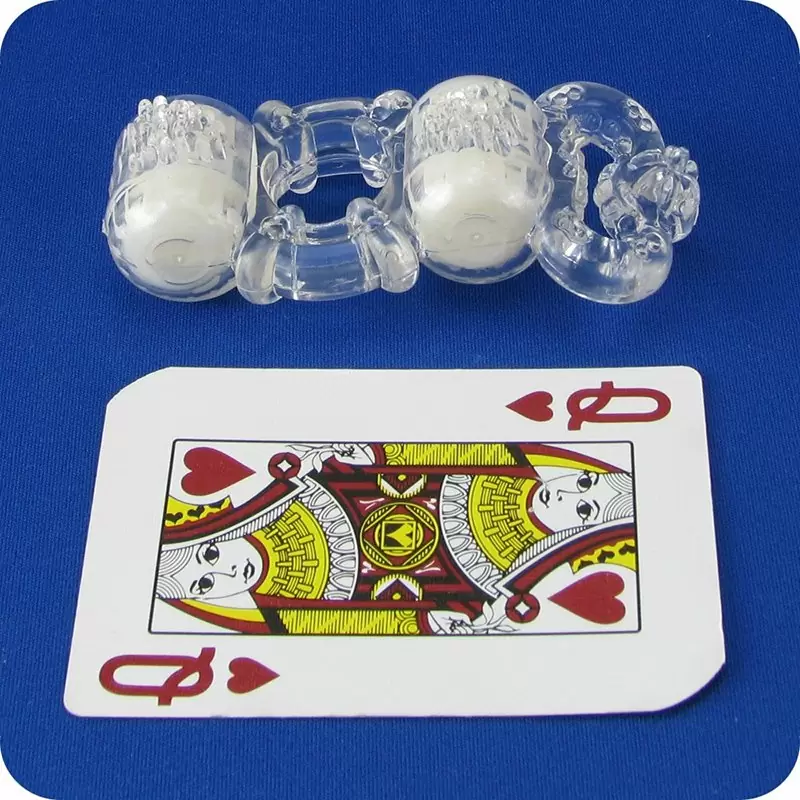 Кольцо на пенис Trio О с двумя стимуляторами и петлей на мошонку – прозрачный