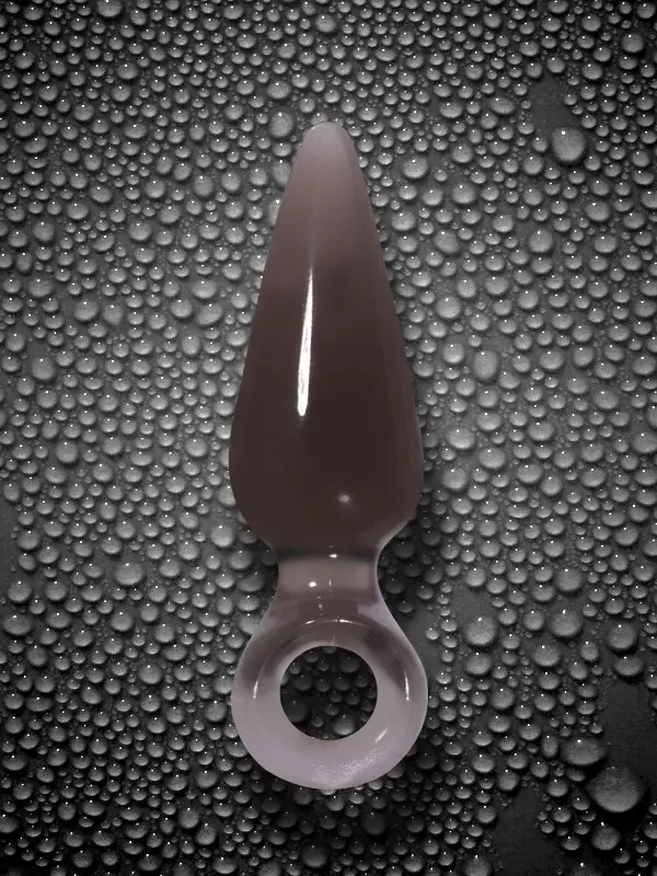 Анальная пробка большая с кольцом Jolie Pleasures - Charcoal