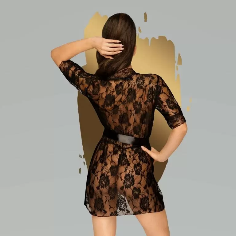 Полупрозрачный ажурный халат 