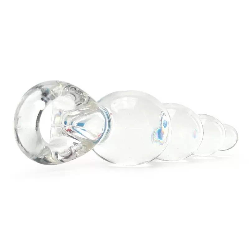 Анальная пробка с кольцом Jolie Ripples Small – прозрачная