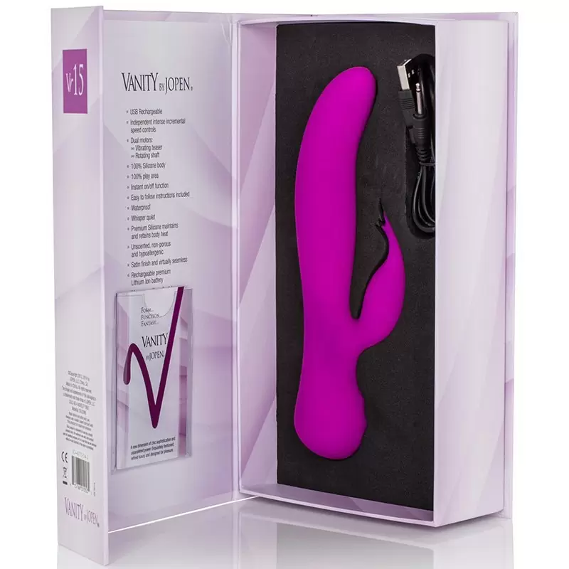 Вибромассажер Vanity Vr15 со стимулятором клитора в форме ротика – фиолетовый