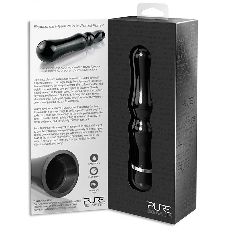 Вибромассажер Pure Aluminium Large Black – черный 
