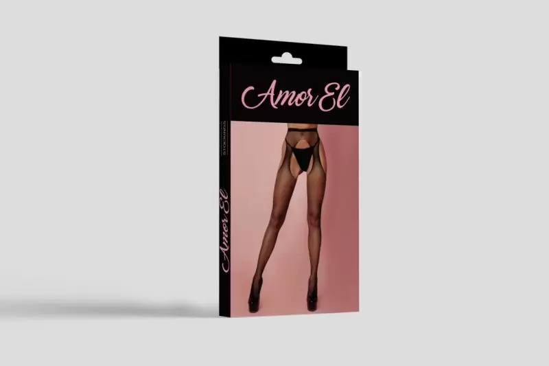 Чулки Amor El с поясом в стразах (S/L)